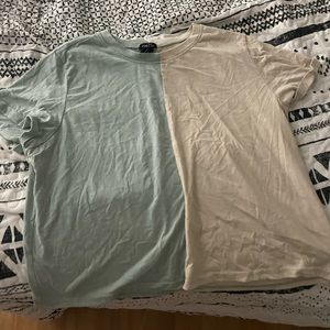 XL half blue half white tee shirt